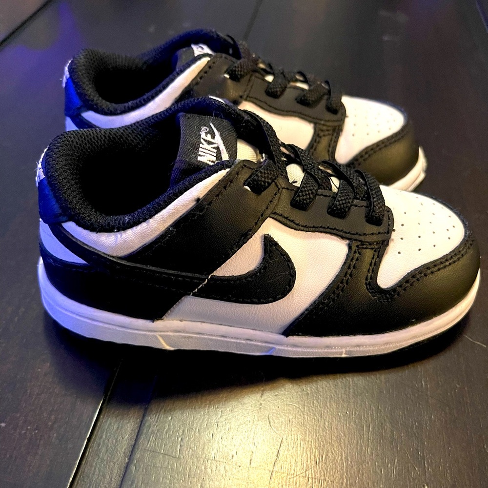 Nike Dunk Low Panda Toddler (TD) Size 8c Black White CW1589-100 kids